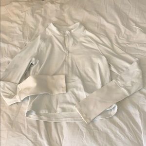 Lululemon Crop White Half Zip Pullover